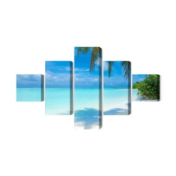 Mehrteiliges Bild Ein Strand Auf Den Malediven