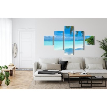 Mehrteiliges Bild Ein Strand Auf Den Malediven