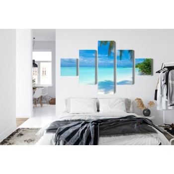 Mehrteiliges Bild Ein Strand Auf Den Malediven