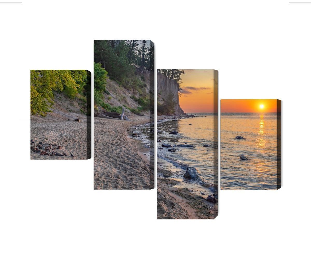 Mehrteiliges Bild Sonnenuntergang An Der Ostsee In Gdynia