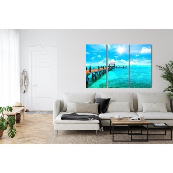 Mehrteiliges Bild Sonnige Landschaft In Der Karibik