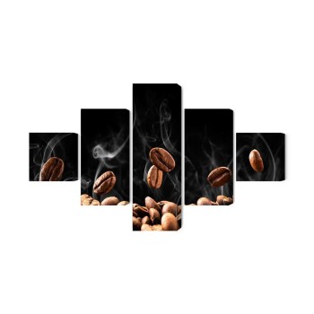 Mehrteiliges Bild Heiße Kaffeebohnen
