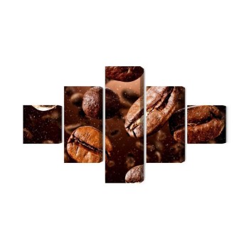 Mehrteiliges Bild Braune Kaffeebohnen
