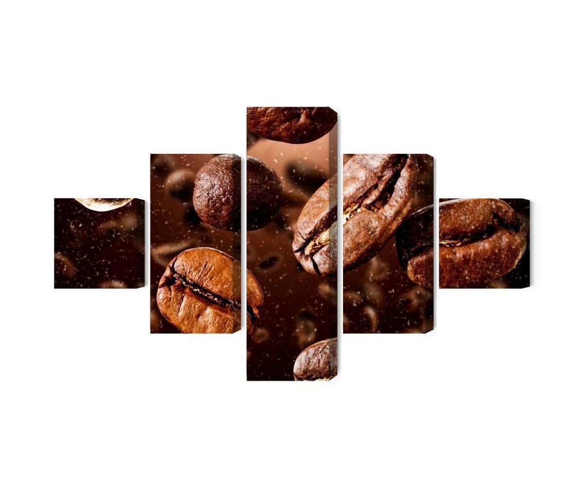 Mehrteiliges Bild Braune Kaffeebohnen