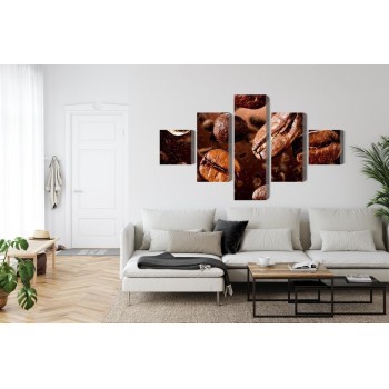 Mehrteiliges Bild Braune Kaffeebohnen