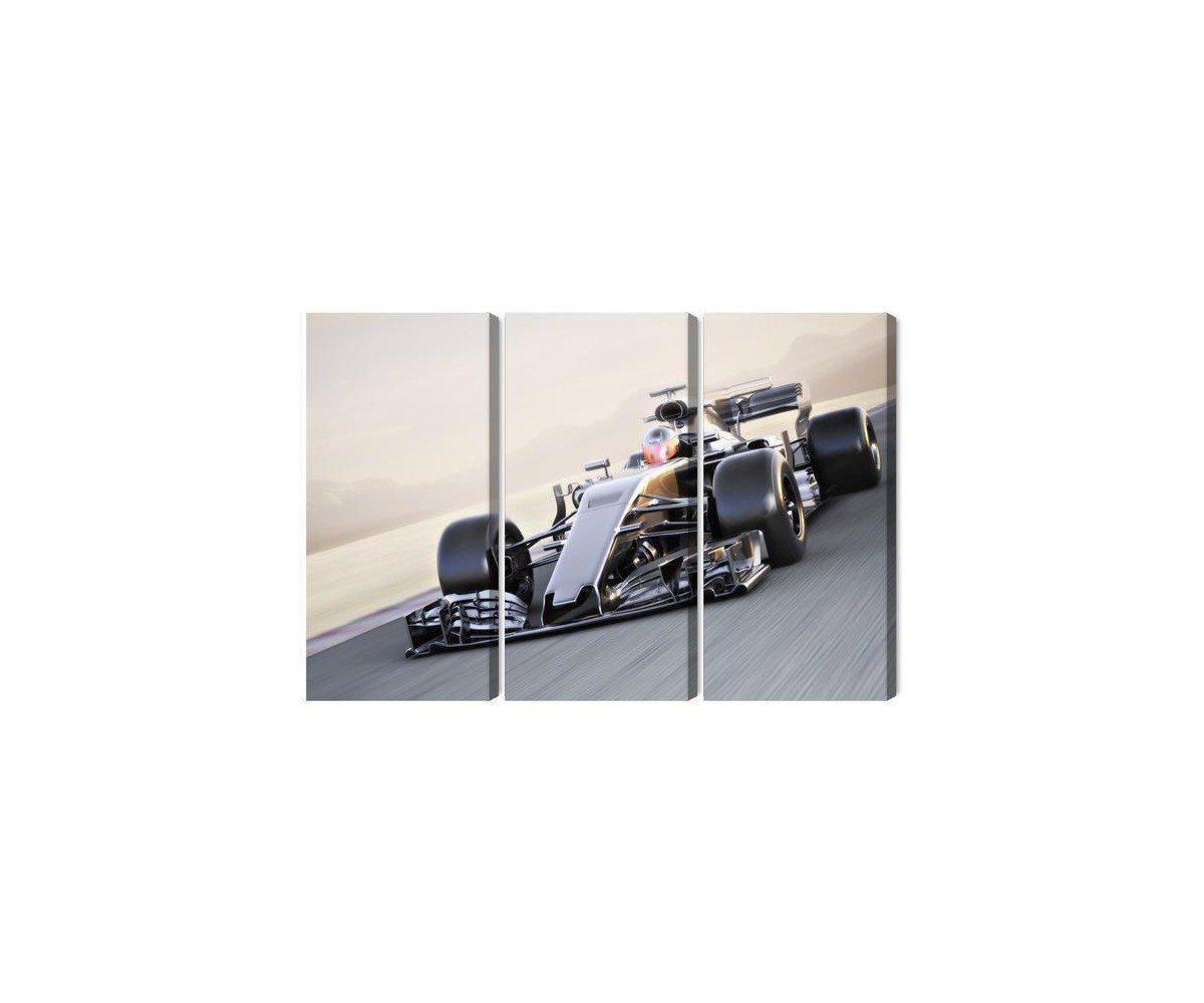 Mehrteiliges Bild Formel-1-Wagen Auf Der Rennstrecke