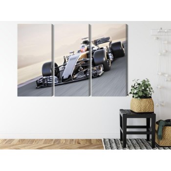 Mehrteiliges Bild Formel-1-Wagen Auf Der Rennstrecke