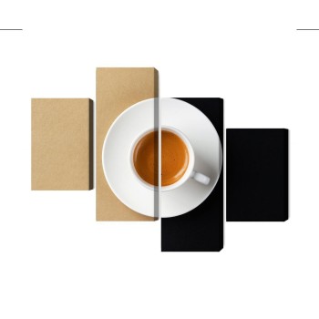Mehrteiliges Bild Eine Tasse Italienischen Kaffee