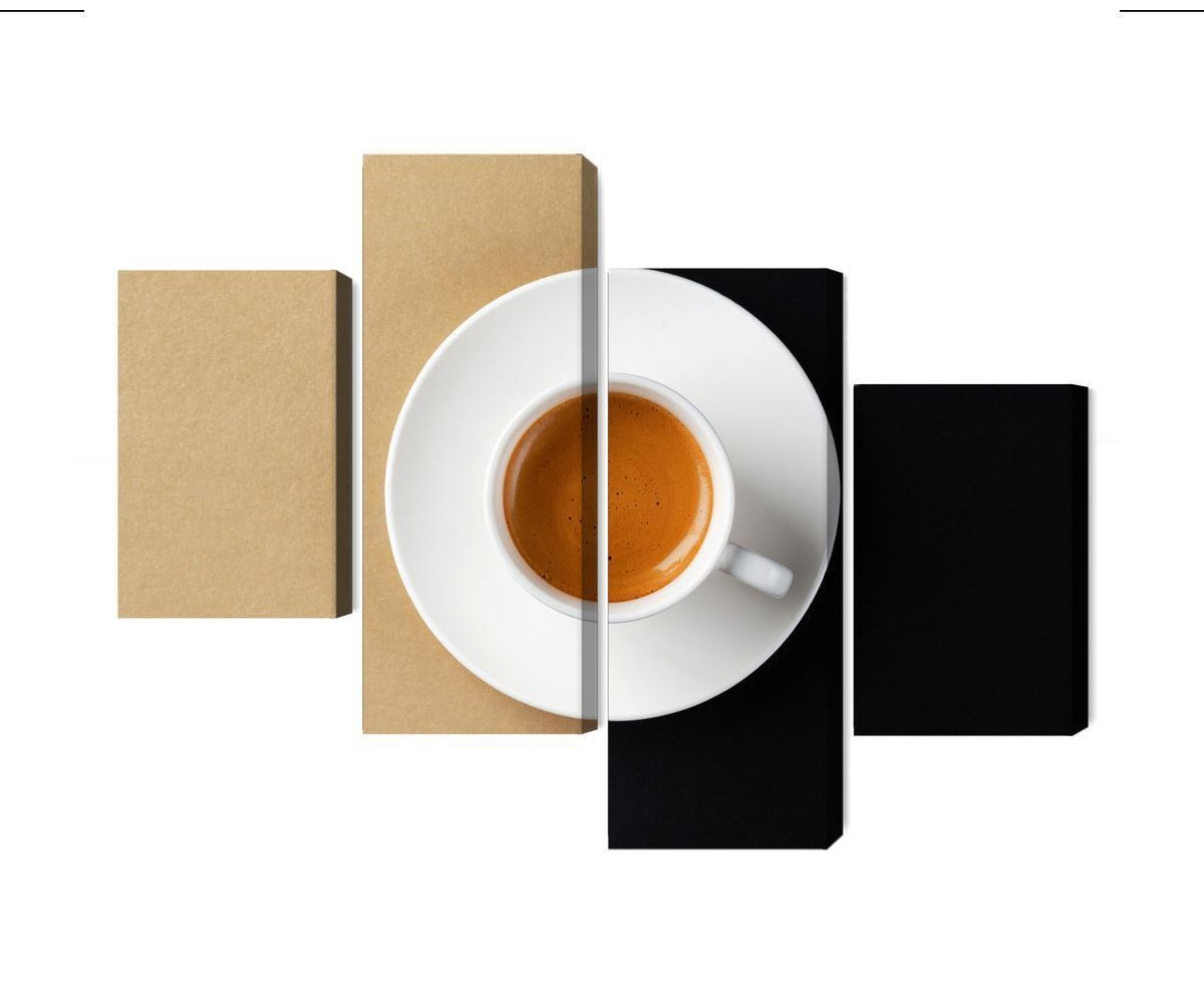 Mehrteiliges Bild Eine Tasse Italienischen Kaffee