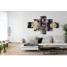 Mehrteiliges Bild Ein Bunter Blumenstrauß Im Vintage-Stil