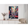 Poster Bunte Autos Auf Der Straße Von New York  Abstraktion