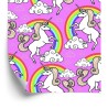 Tapete Für Kinder - Einhorn Auf Einem Regenbogenhintergrund