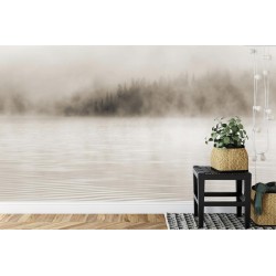 Fototapete Nebel Auf Dem Wasser In Sepia