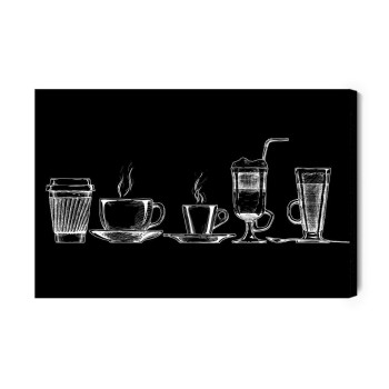 Leinwandbild Kaffeetassen-Set