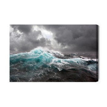Leinwandbild Meer Und Graue Wolken