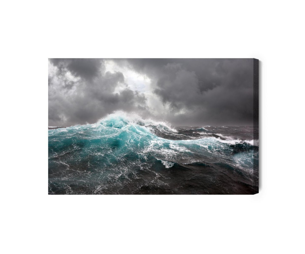 Leinwandbild Meer Und Graue Wolken