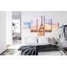 Mehrteiliges Bild Eiffelturm In Paris Bei Sonnenuntergang