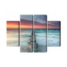 Mehrteiliges Bild Schöner Sonnenuntergang Über Dem Meer 3D
