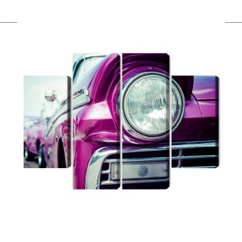 Mehrteiliges Bild Autoscheinwerfer Im Retro-Stil In Kuba