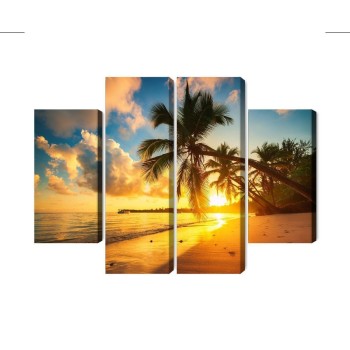 Mehrteiliges Bild Tropischer Strand In Punta Cana  Dominikanische Republik