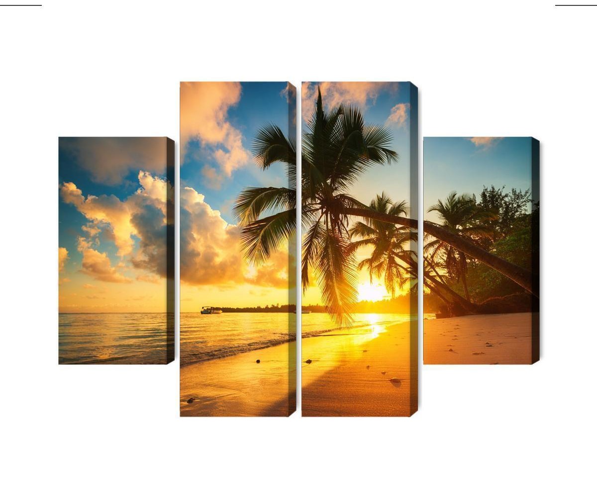 Mehrteiliges Bild Tropischer Strand In Punta Cana  Dominikanische Republik