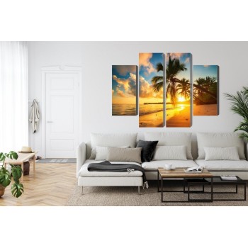 Mehrteiliges Bild Tropischer Strand In Punta Cana  Dominikanische Republik