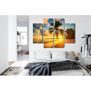 Mehrteiliges Bild Tropischer Strand In Punta Cana  Dominikanische Republik