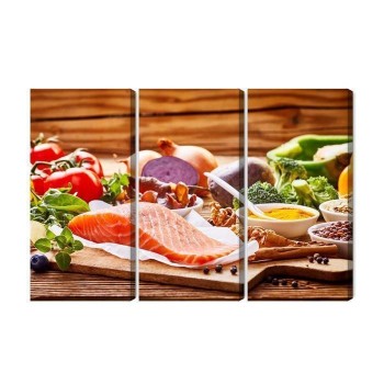 Mehrteiliges Bild Lachs Unter Gemüse