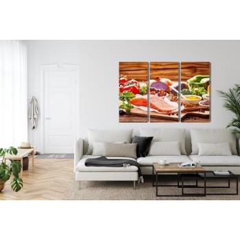 Mehrteiliges Bild Lachs Unter Gemüse