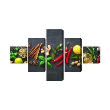 Mehrteiliges Bild Frische Aromatische Gewürze