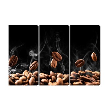 Mehrteiliges Bild Heiße Kaffeebohnen