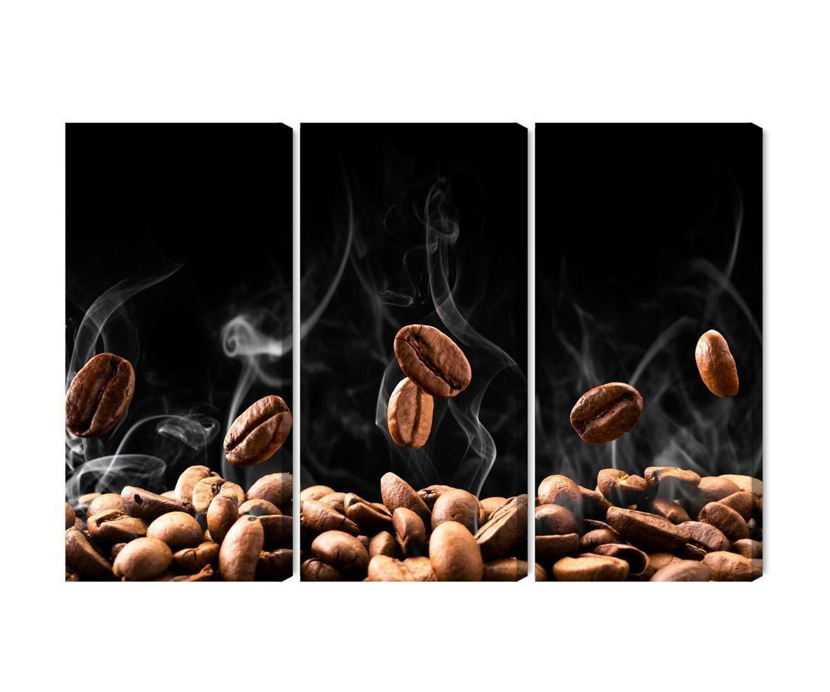 Mehrteiliges Bild Heiße Kaffeebohnen