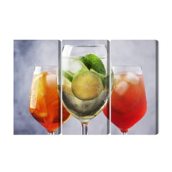Mehrteiliges Bild Eine Reihe Von Sommercocktails