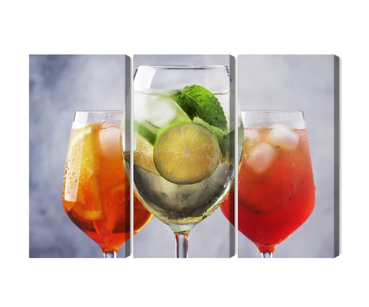 Mehrteiliges Bild Eine Reihe Von Sommercocktails