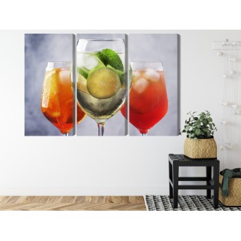 Mehrteiliges Bild Eine Reihe Von Sommercocktails