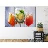 Mehrteiliges Bild Eine Reihe Von Sommercocktails