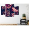 Mehrteiliges Bild Bunte Blumen Im Retro-3D-Stil