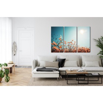 Mehrteiliges Bild Feldblumen In Der Sonne
