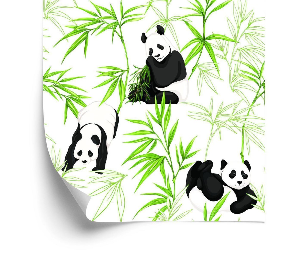 Tapete Pandas Und Pflanzen