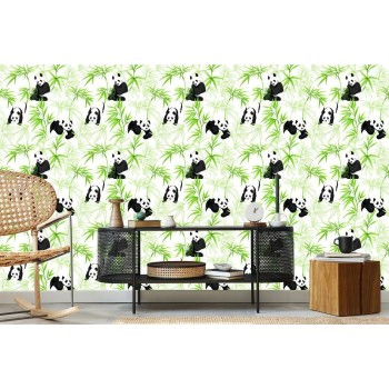 Tapete Pandas Und Pflanzen
