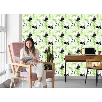 Tapete Pandas Und Pflanzen