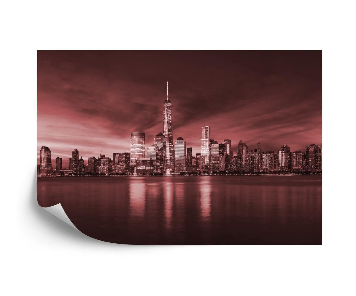 Fototapete Sonnenaufgang In New York City In Rot