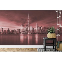Fototapete Sonnenaufgang In New York City In Rot