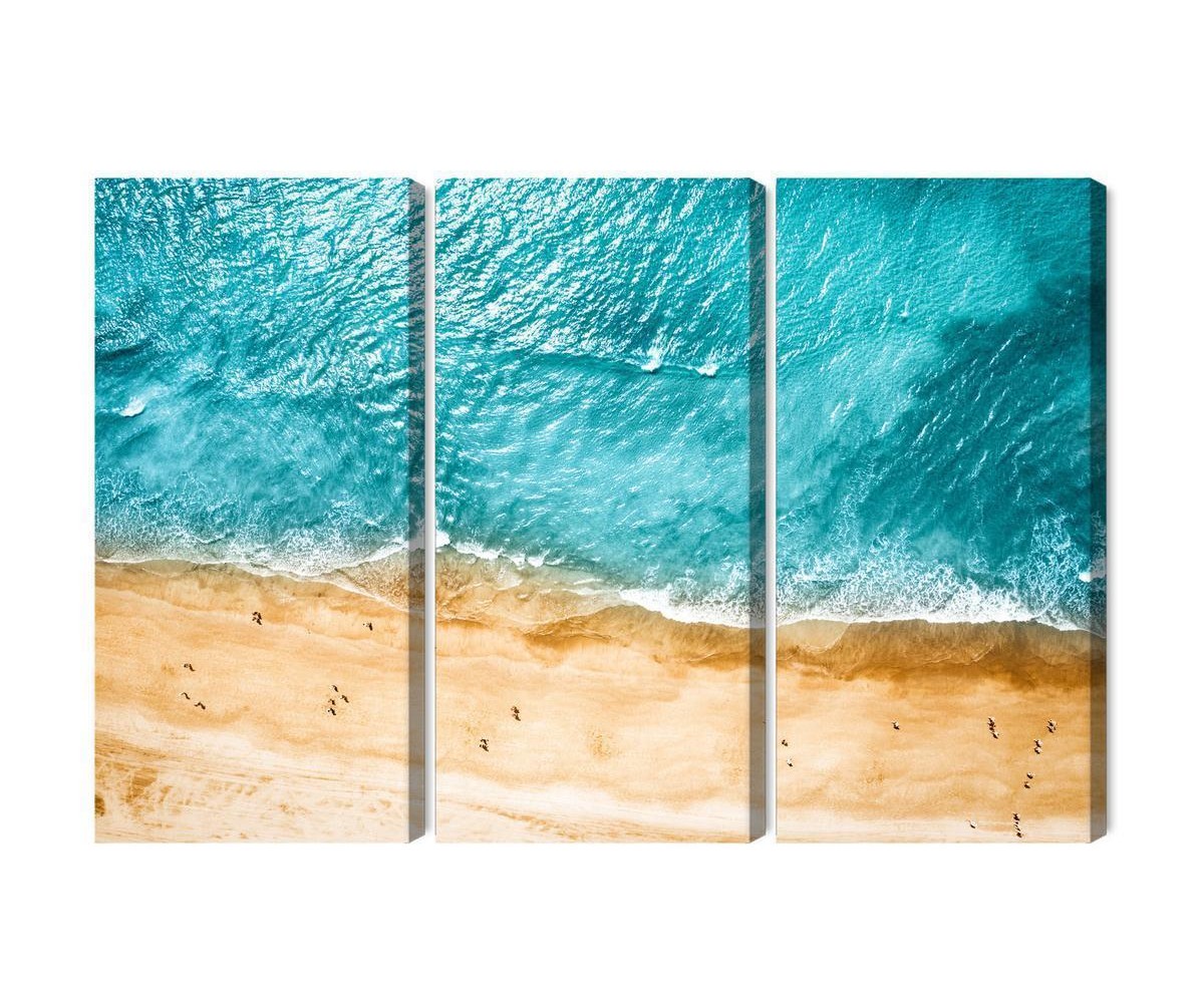 Mehrteiliges Bild Luftaufnahme Des Ozeans Und Des Strandes