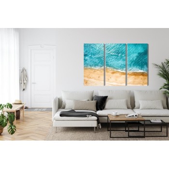 Mehrteiliges Bild Luftaufnahme Des Ozeans Und Des Strandes