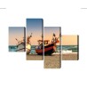 Mehrteiliges Bild Fischerboote Am Strand