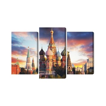 Mehrteiliges Bild Moskau-Blick Auf Den Roten Platz Und Die Kathedrale