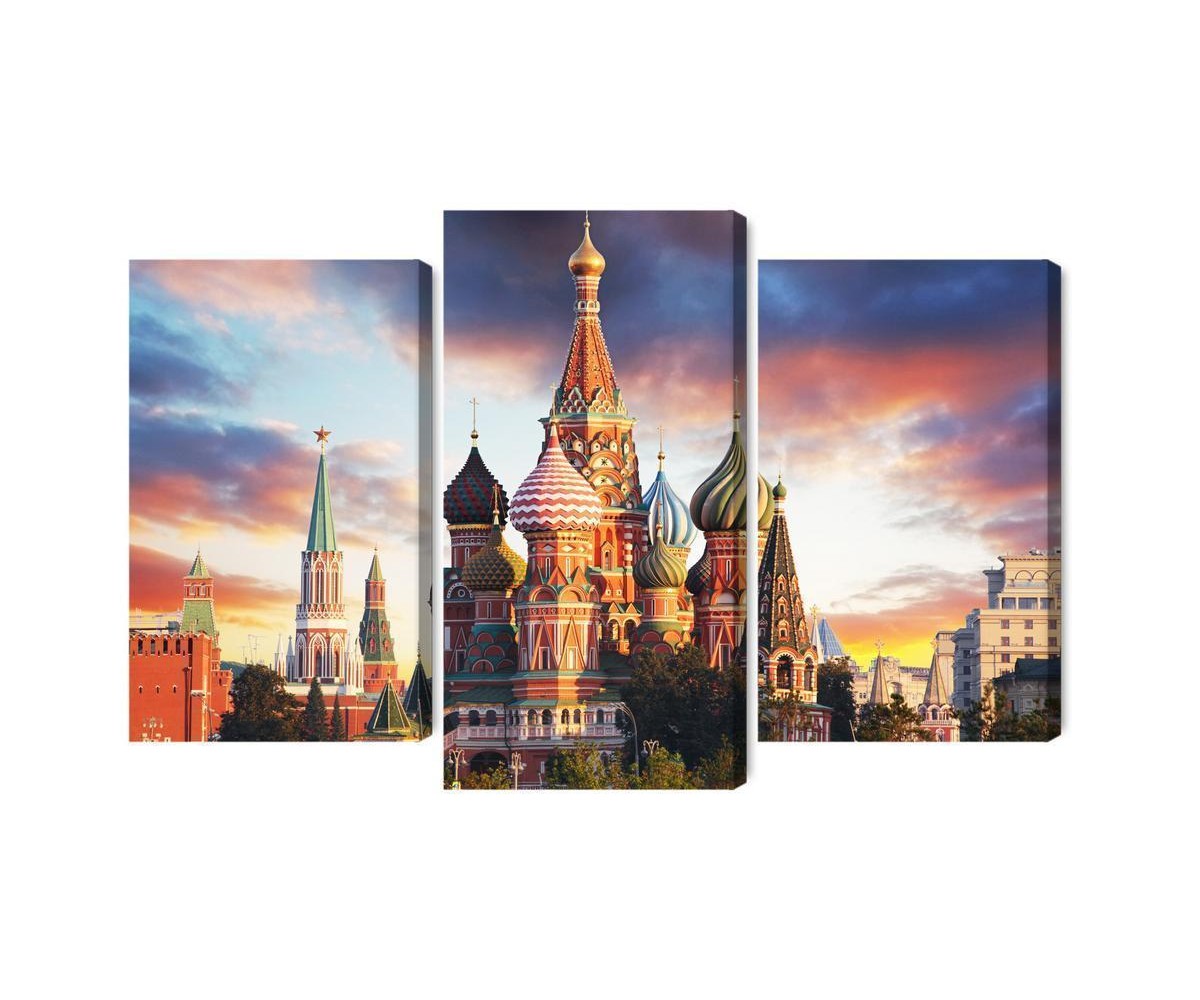 Mehrteiliges Bild Moskau-Blick Auf Den Roten Platz Und Die Kathedrale
