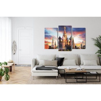 Mehrteiliges Bild Moskau-Blick Auf Den Roten Platz Und Die Kathedrale