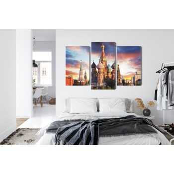 Mehrteiliges Bild Moskau-Blick Auf Den Roten Platz Und Die Kathedrale